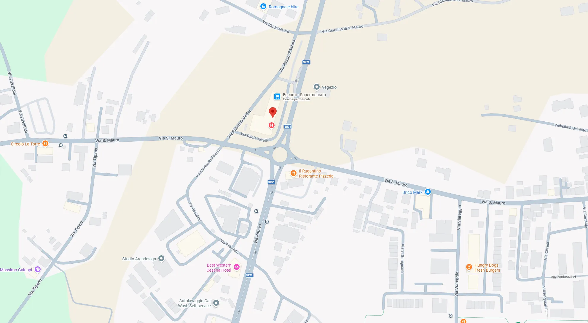 Mappa Centro Medico San Mauro